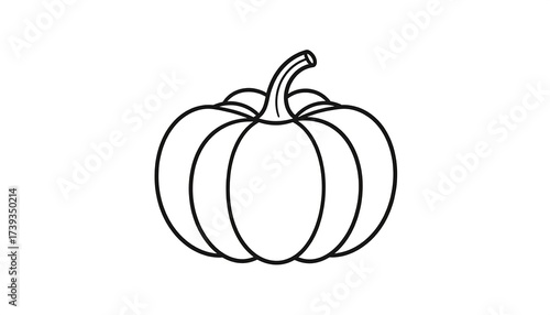 Simple black line drawing of a pumpkin