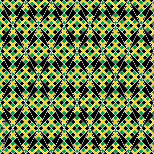 jamaica flag pattern in rhombus shape. vector illustration