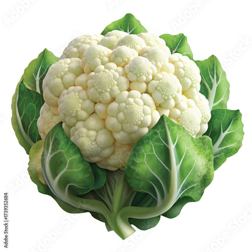 Detailed illustration of a fresh califlower head