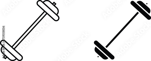 barbell  icon vector graphic illustration  with white background flat hand made icon
