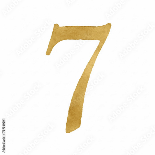 Golden Ratio Gold Number seven isolated watercolor vector illustration svg