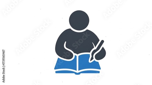 Person Reading a Book Animation Icon