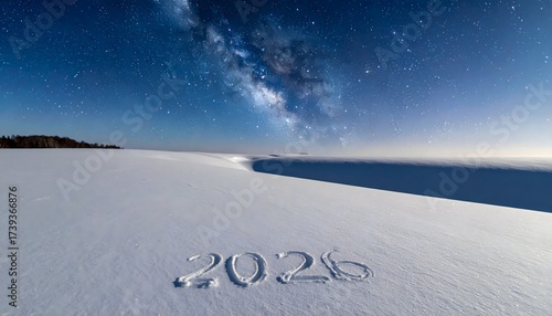 Celebrate New Beginnings in 2026 with a Stunning Milky Way Over a Snowy Landscape - Capture the Promise of a Bright Future Under a Blanket of Stars