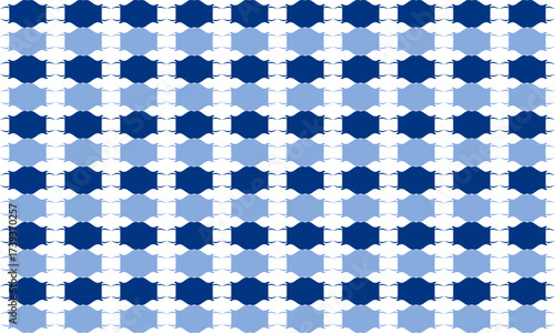 Two tone Blue vintage wall block, seamless pattern with blue squares block arrange as wall design for fabric printing or wallpaper or background, horizontal row strip