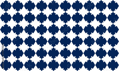 geometric spiky diamond pattern in two tone blue, diamond checkerboard, chessboard  Repeat seamless pattern design for fabric printing