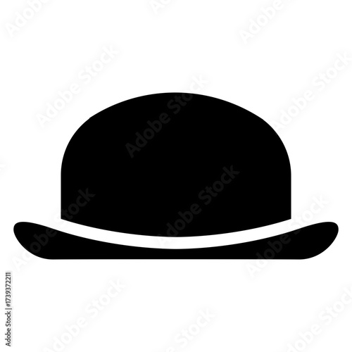 Logo moda de caballero vintage. Icono silueta de sombrero bombín