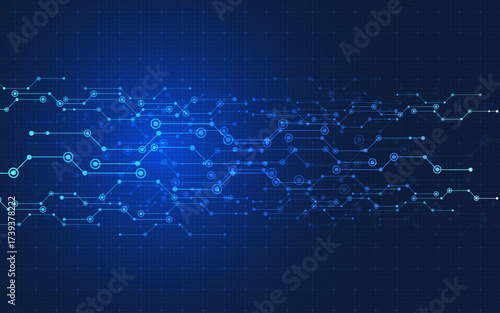 Motherboard technology circuit board background texture design. Creative idea AI banner concept for internet technology. Digital motherboard concept for poster, cover, banner, header, web template