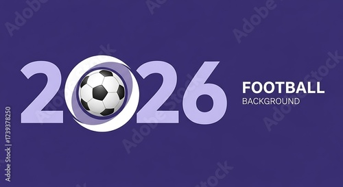 Exciting 2026 soccer championship graphic, promoting the beautiful game and international competition, modern design on blue for sports marketing, events