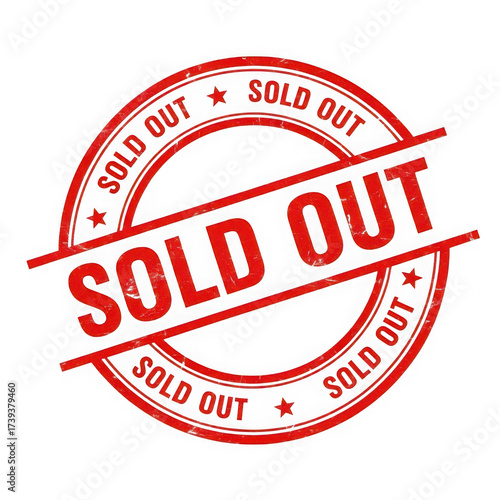Red sold out stamp on black background