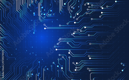 Motherboard technology circuit board background texture design. Creative idea AI banner concept for internet technology. Digital motherboard concept for poster, cover, banner, header, web template