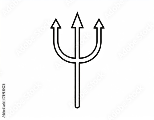 Simple black outline trident (2)