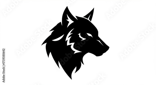 Black Wolf Head Silhouette Bold Vector Animal Logo and Mascot Design