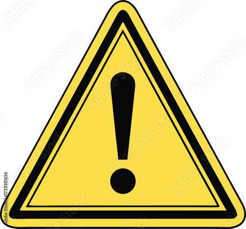Caution Sign Illustration Yellow Triangle with Bold Exclamation Mark