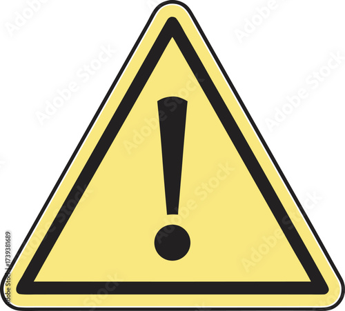Caution Sign Illustration Yellow Triangle with Bold Exclamation Mark