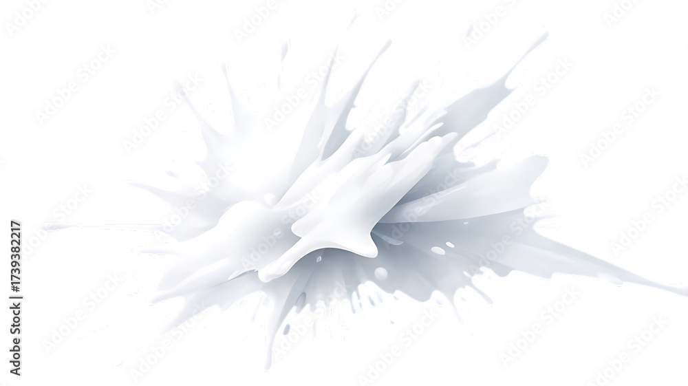 Fototapeta premium White liquid splash frozen in motion isolated on transparent background