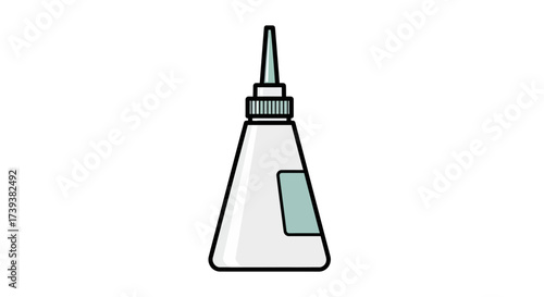 Flat Design Super Glue Liquid Adhesive Bottle Illustration Icon