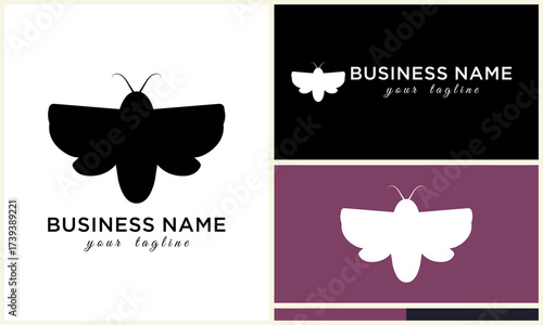Moth logo design for business branding.