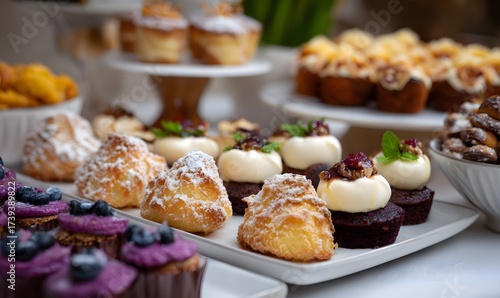 Wallpaper Mural table with decorations and sweet catering on the table that has different sets of sweet bites Torontodigital.ca