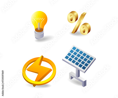Themed solar panel power energy concept illustration