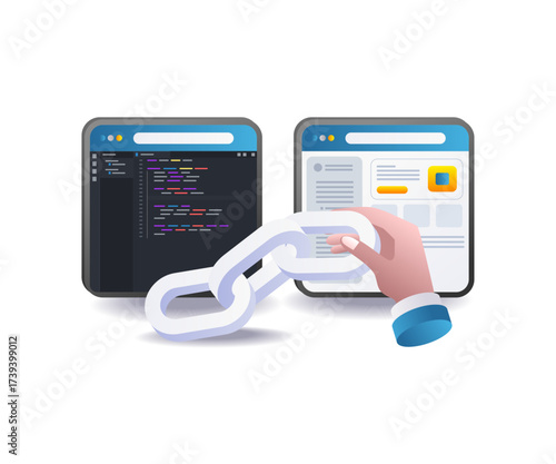 web application link connection illustration concept