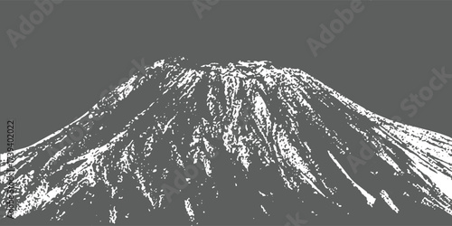 Grunge punk halftone stipple effect on a mountain  Brutalist loud vintage photocopy background with mound, Y2K collage design