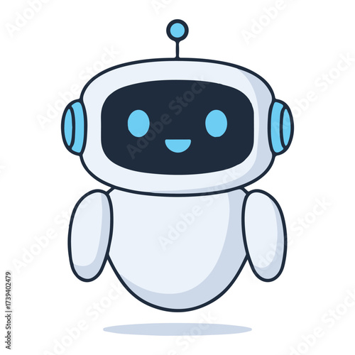 Cartoon Robot Icon – Symbol of Friendly AI, Digital Companions, and Futuristic Technology
