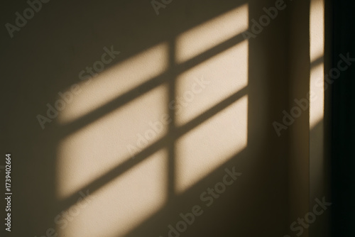 Sunlight casting shadows on a wall creating a dramatic textured pattern in an industrial setting