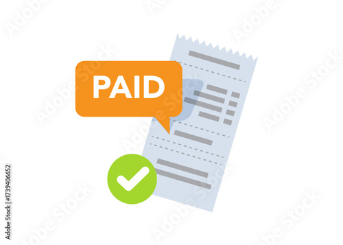 Success approved payment icon in flat style. Check mark notification vector illustration on isolated background. Invoice payday sign business concept. stock illustration