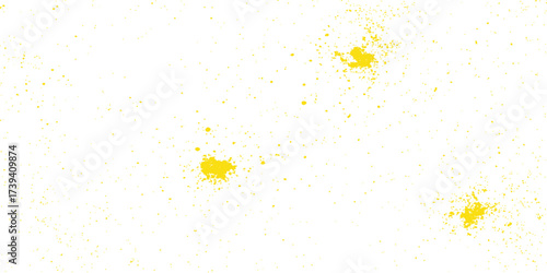 A grunge watercolor illustration featuring a bright yellow paint splash texture