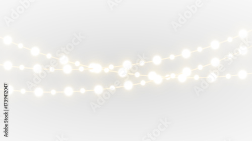 png festive light with gold garland ribbon glowing string lamp led border decoration holiday card background party design transparent vector winter celebration banner happy year