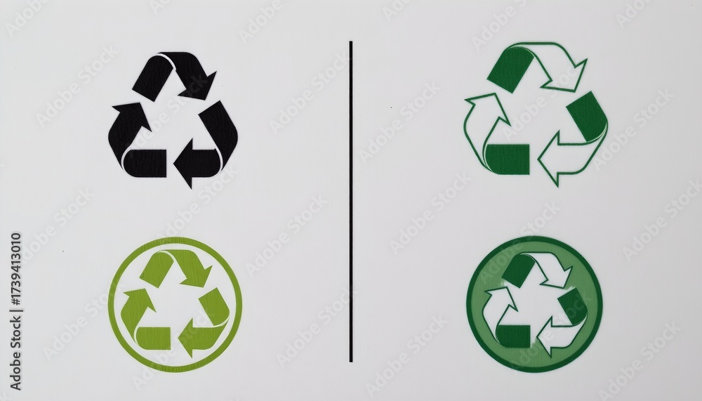 Obraz premium Array Recycling Symbols White Background