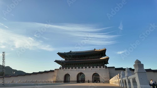 경복궁 정문인 광화문의 타임랩스