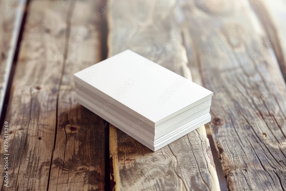 Fototapeta premium Stack of Blank White Business Cards