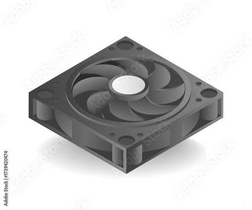 Themed computer cooling fan concept illustration