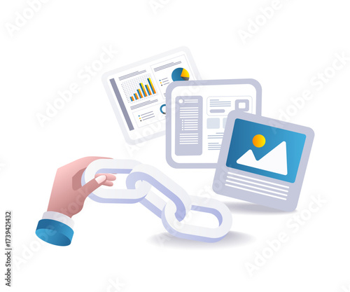technology web application page link illustration concept