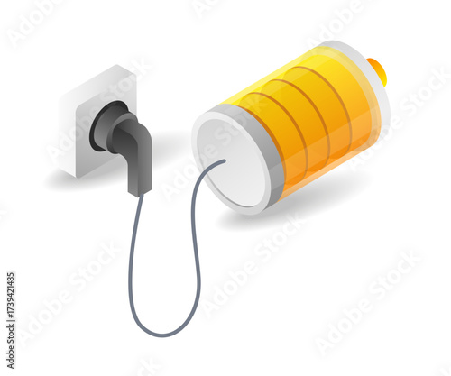 themed battery charging energy symbol concept illustration