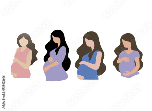 vector illustration of a pregnant woman