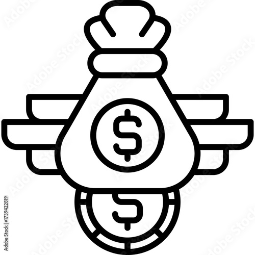 Money Bag Icon Vector Element