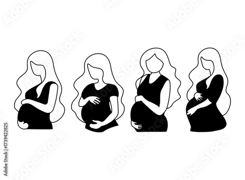 vector illustration of a pregnant woman