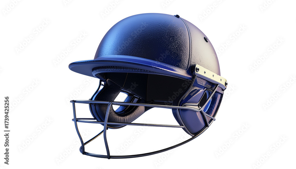 Fototapeta premium High Resolution Cricket Helmet Isolated Object for Sports DesignClassic Cricket Helmet with Face Guard on Clear Background