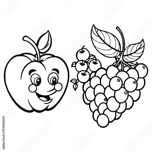 Apple and grapes invite taste
