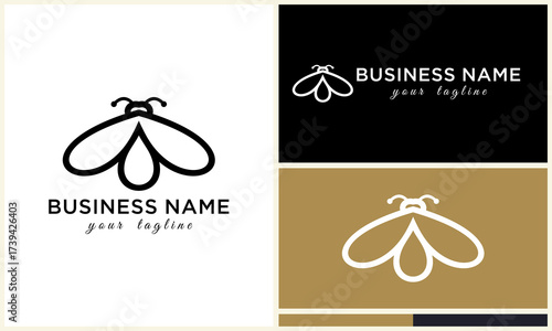 Bee logo design with business name and tagline.