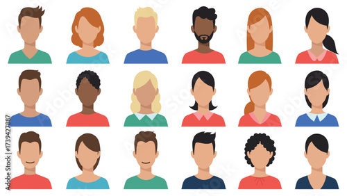 Diverse Anonymous User Avatar Icons Collection