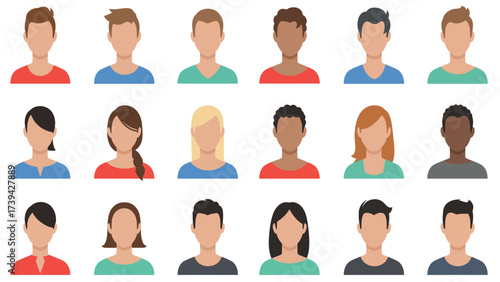 Diverse User Avatars Collection - Flat Design Profile Icons for Web and Apps