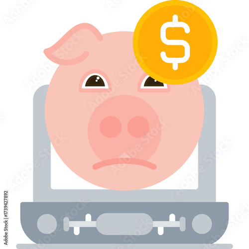 Piggybank Icon Vector Element