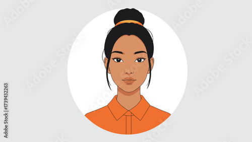 Young Professional Woman Avatar Vector Illustration