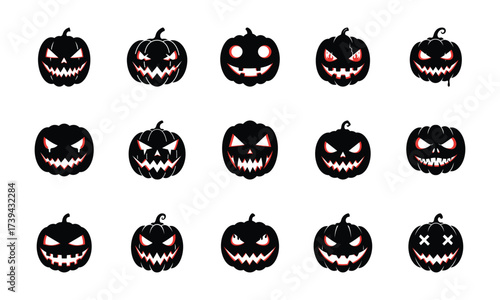 Halloween Pumpkins Carved Silhouettes Spooky and Festive Designs