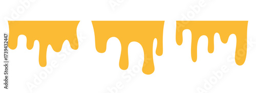 Dripping Honey Set Vector Elements. Includes golden liquid drips, sweet syrup flows, and healthy organic fluid shapes. Perfect for food design, labels, packaging, and creative projects.