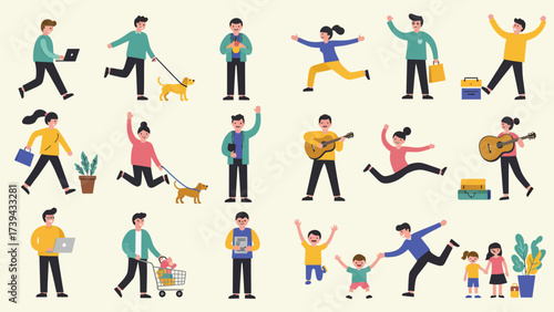 Diverse People Engaged In Everyday Activities And Modern Lifestyles