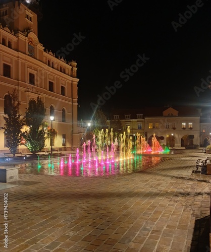 fountain at night